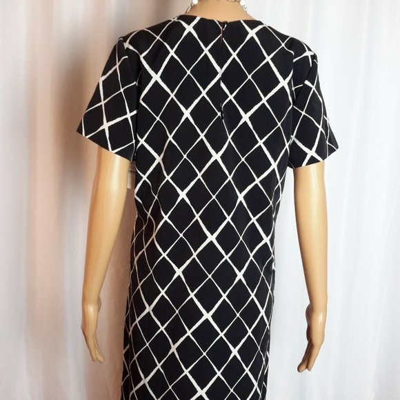 NWT/ Valette Black & White Shift Dress Size M --A - Picture 6 of 10